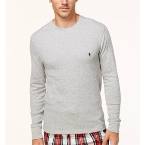 Polo Ralph Lauren Gray Waffle Knit Thermal Shirt Long Sleeve XL